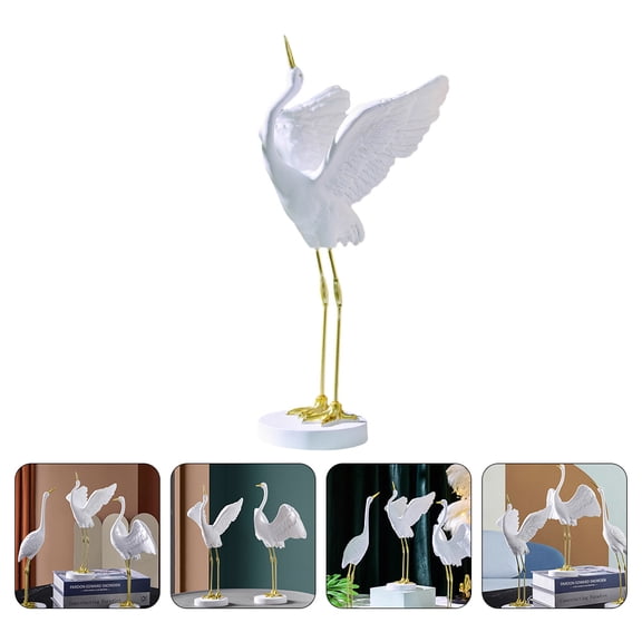 MERRYHAPY Living Room Decor Crane Statue 1PC 11.8X5.7X3.5Inch Resin Material