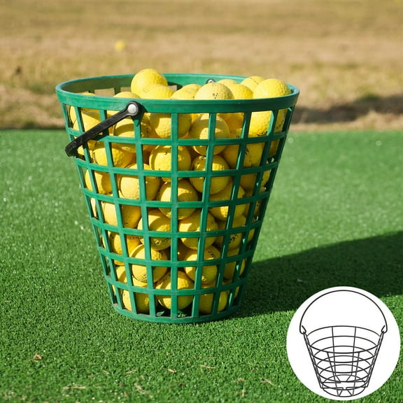 MERRYHAPY Dark Green Metal Wire Utility Basket Round Shape for Golf Storage and Organization 1 Piece