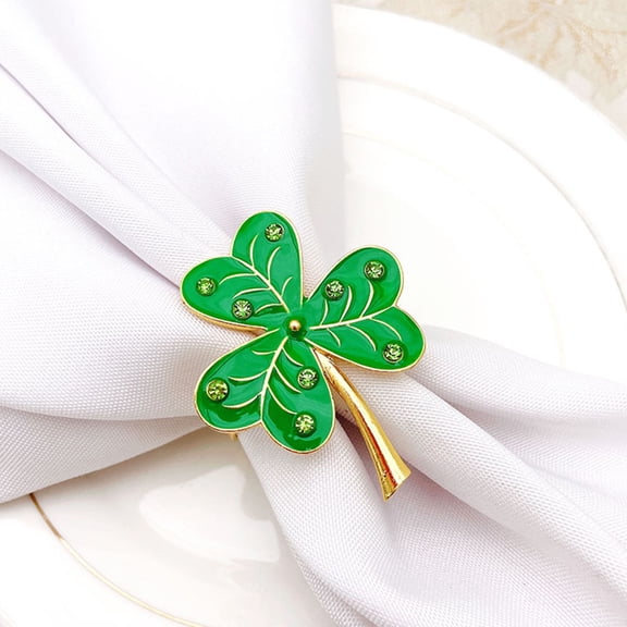 MERRYHAPY Green Shamrock Napkin Holder for Table Decor, St. Patrick's Day Party, Romantic Dining Accessory