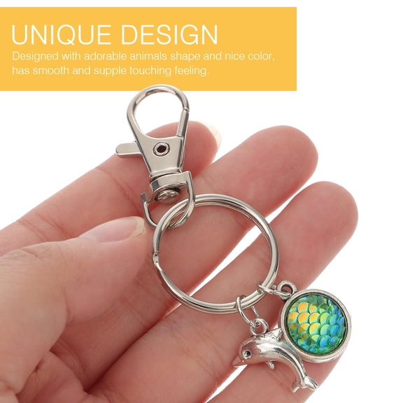 MERRYHAPY Ocean Theme Keychain Silver Animal Shape Fashion Design Does Not Easily Deform Or Fade 1Set