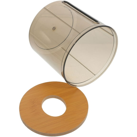 MERRYHAPY Round Tissue Paper Holder Tissue Toilet Paper Dispenser Coffee Wood 1Pack
