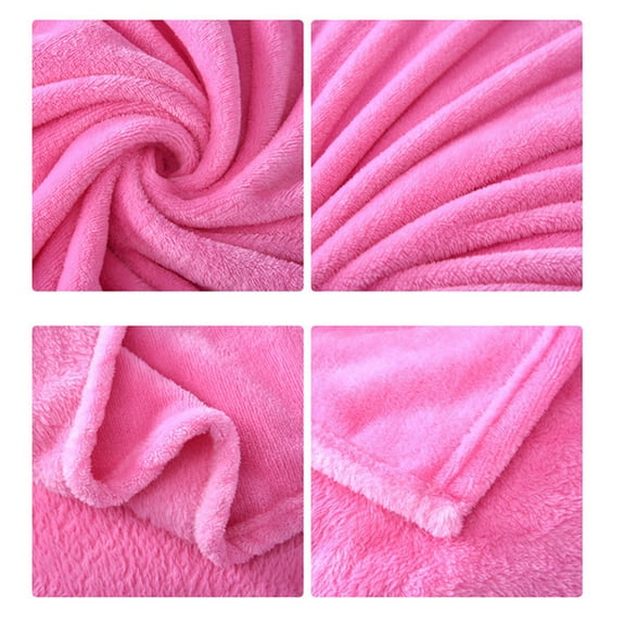 MERRYHAPY Pink Blanket Heavy Fleece For Travelling Family Use 1Set