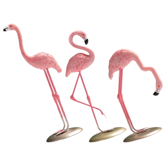MERRYHAPY 3Pcs Realistic Resin Flamingo Adornments for Home and Outdoor Display