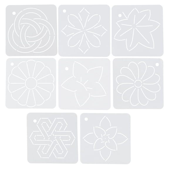 MERRYHAPY Quilting Stencil Kit 8Pcs Pattern Stencils for Fabric DIY White Plastic Square