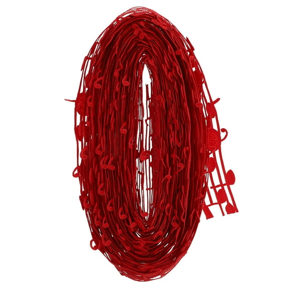MERRYHAPY Red Polyester Ribbon 1 Roll for Craft Projects and Clothes Trim with Musical Characters