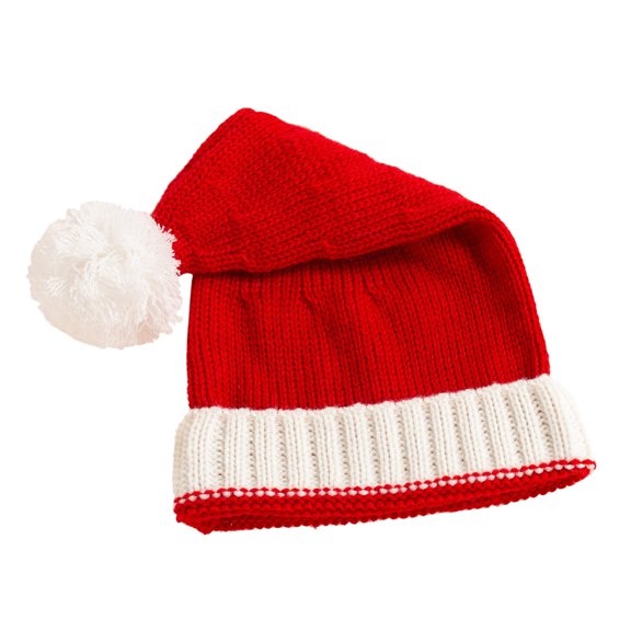 MERRYHAPY Red Wool Knit Christmas Hat with Pom Pom, Warm Holiday Winter Beanie, Festive Seasonal Accessory for Christmas