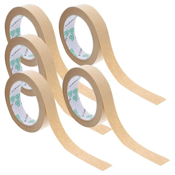 MERRYHAPY Kraft Paper Packaging Tape 5 Pack, Strong Adhesive Shipping Tape for General Use and Secure Sealing