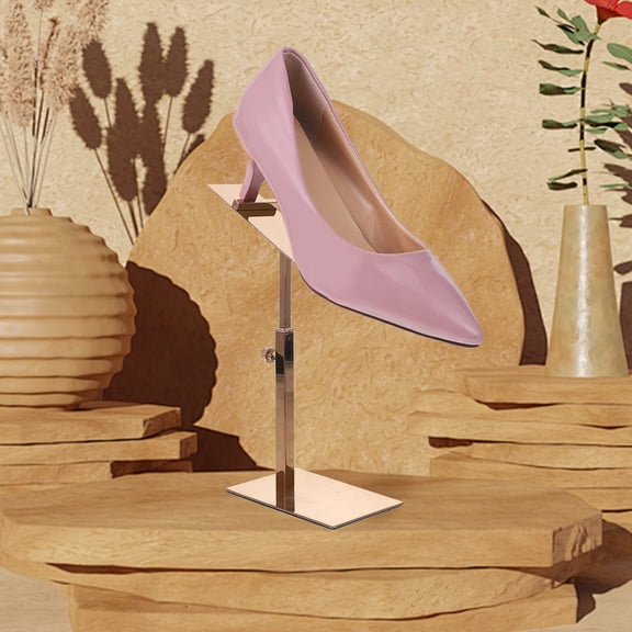 MERRYHAPY Rose Stainless Steel High Heel Shoe Display Stand Adjustable Height Elegant and Fashionable for Women