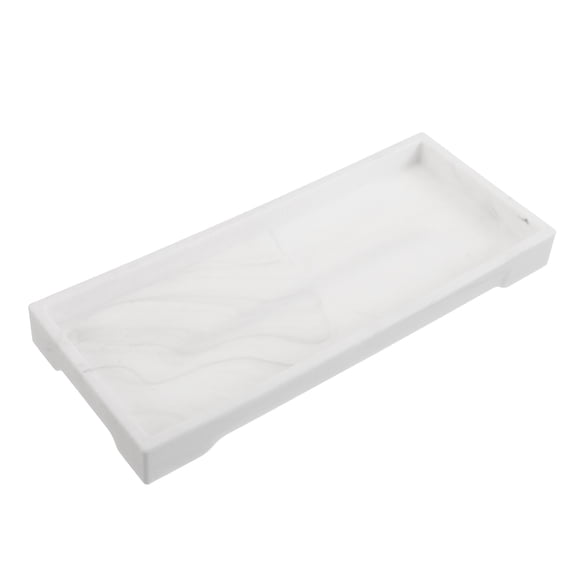 MERRYHAPY Silicone Bathroom Tray, White Vanity Organizer for Hand Soap and Perfume, Nonslip Surface