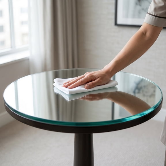 MERRYHAPY Round Tempered Clear Glass Tabletop with Safety Edge and Enhanced Load Capacity for Home and Office Use