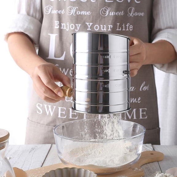 MERRYHAPY Stainless Steel Flour Sifter for Kitchen Use Perfect for Sifting Flour Cocoa Powder and More Silver 1 Cup