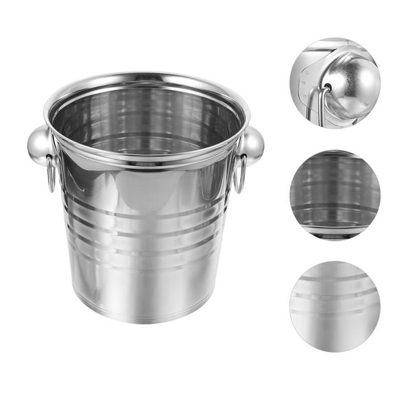 MERRYHAPY Small Stainless Steel Ice Bucket Cooler Container for Bar and Home Use, 1 Pack