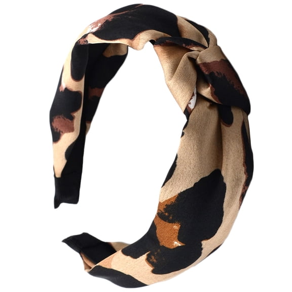 MERRYHAPY Leopard Pattern Headband Stylish Satin and Plastic for Daily Wear