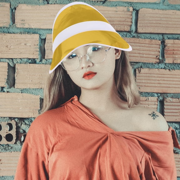 MERRYHAPY Wide Brim Yellow Sun Visor Hat for Outdoor Sports with Cool Ventilation