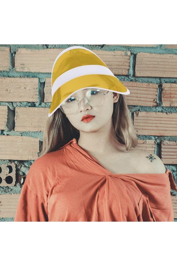 Wide Brim Yellow Sun Visor Hat for Beach Hiking and Outdoor Use