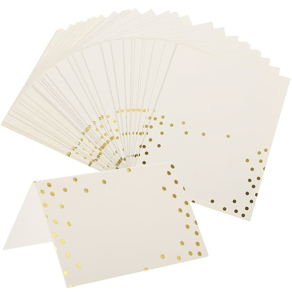 MERRYHAPY Wedding Table Cards 100Pcs Beige Kraft Paper Elegant Tent Style Place Cards for Weddings and Events