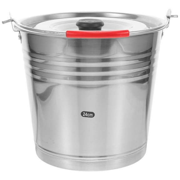 MERRYHAPY Stainless Steel Beverage Bucket with Lid for Bar KTV and Hotel Use Storage Large Capacity