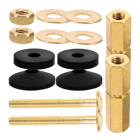 MERRYHAPY Brass Toilet Tank Bolts Set, Golden Replacement Hardware for Toilet Repair and Installation