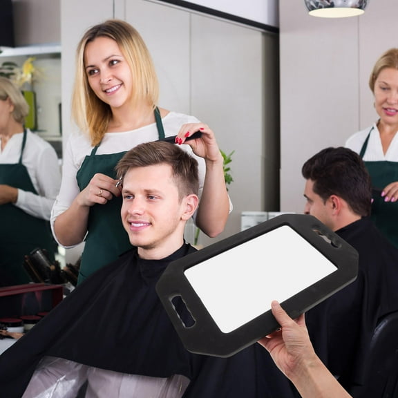 MERRYHAPY Salon Hair Cutting Mirror with Handle, Clear Reflection, Hanging Hook for Easy Use and Styling