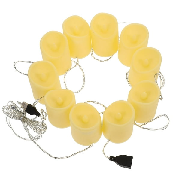MERRYHAPY USB LED Candle Lights Yellow, Romantic Proposal Decorations, Battery Operated, Safe Indoor Outdoor Use