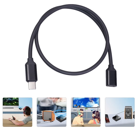 MERRYHAPY Black USB-C Male to Female Adapter Extension Cable for Phone Tablet with 480Mbps Data Transfer