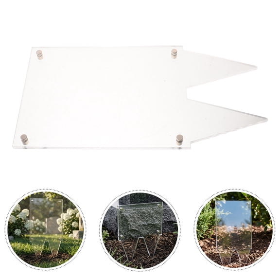 MERRYHAPY Uv Resistant Acrylic Grave Photo Frame with Metal Stake for Outdoor Use