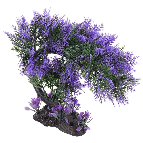 MERRYHAPY Artificial Model Pine Tree Purple Color for Aquarium and Desktop Decoration