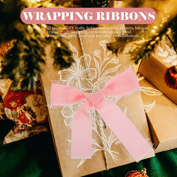 MERRYHAPY 1 Roll Pink Chiffon Ribbon for Bouquet Packaging and Wrapping in Newborn Photography