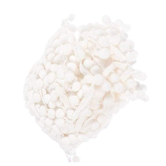 MERRYHAPY 10-Pack White Pom-Pom Fringe Trim Ribbons for Sewing, Crafting, Decorative Clothing & Accessories