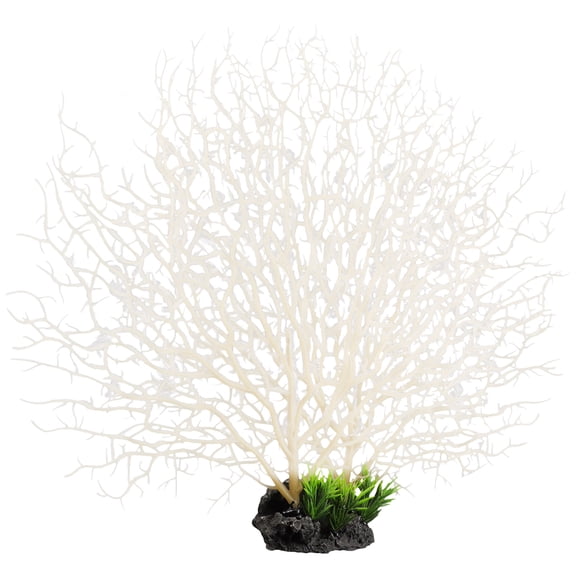 MERRYHAPY Reusable White Plastic Coral Figurine for Aquarium with Natural Appearance