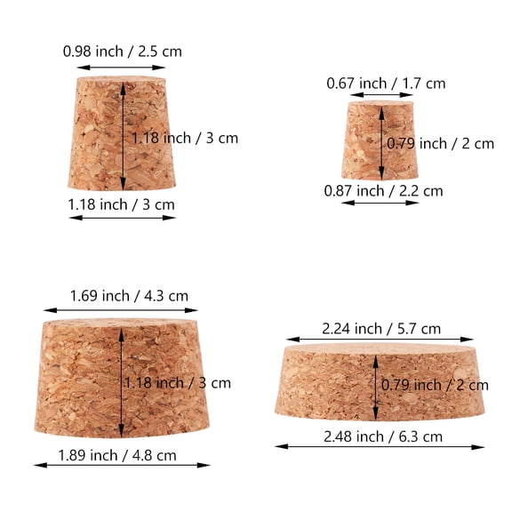 MERRYHAPY 30pcs Tapered Cork Wine Stoppers Set - Airtight Bottle Plugs to Prevent Air Leakage and Preserve Wine Freshness