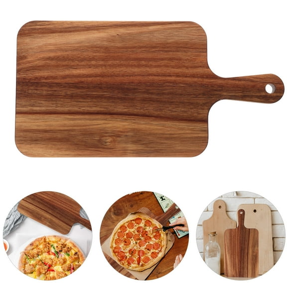 MERRYHAPY Large Wooden Cutting Board with Handle, Double-Sided Chopping Block for Meat and Vegetables, Light Brown Kitchen Prep Board