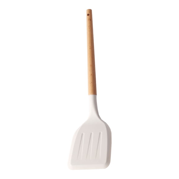 MERRYHAPY Home Kitchen Silicone ula with Wooden Handle Non Stick Cooking Shovel for Frying