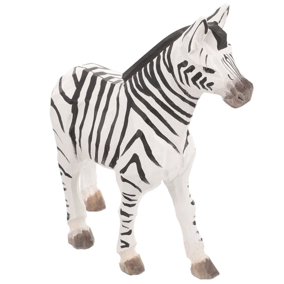 MERRYHAPPY Wooden Zebra Statue Figurine for Desktop Decoration, Office Decor, 1 Pack