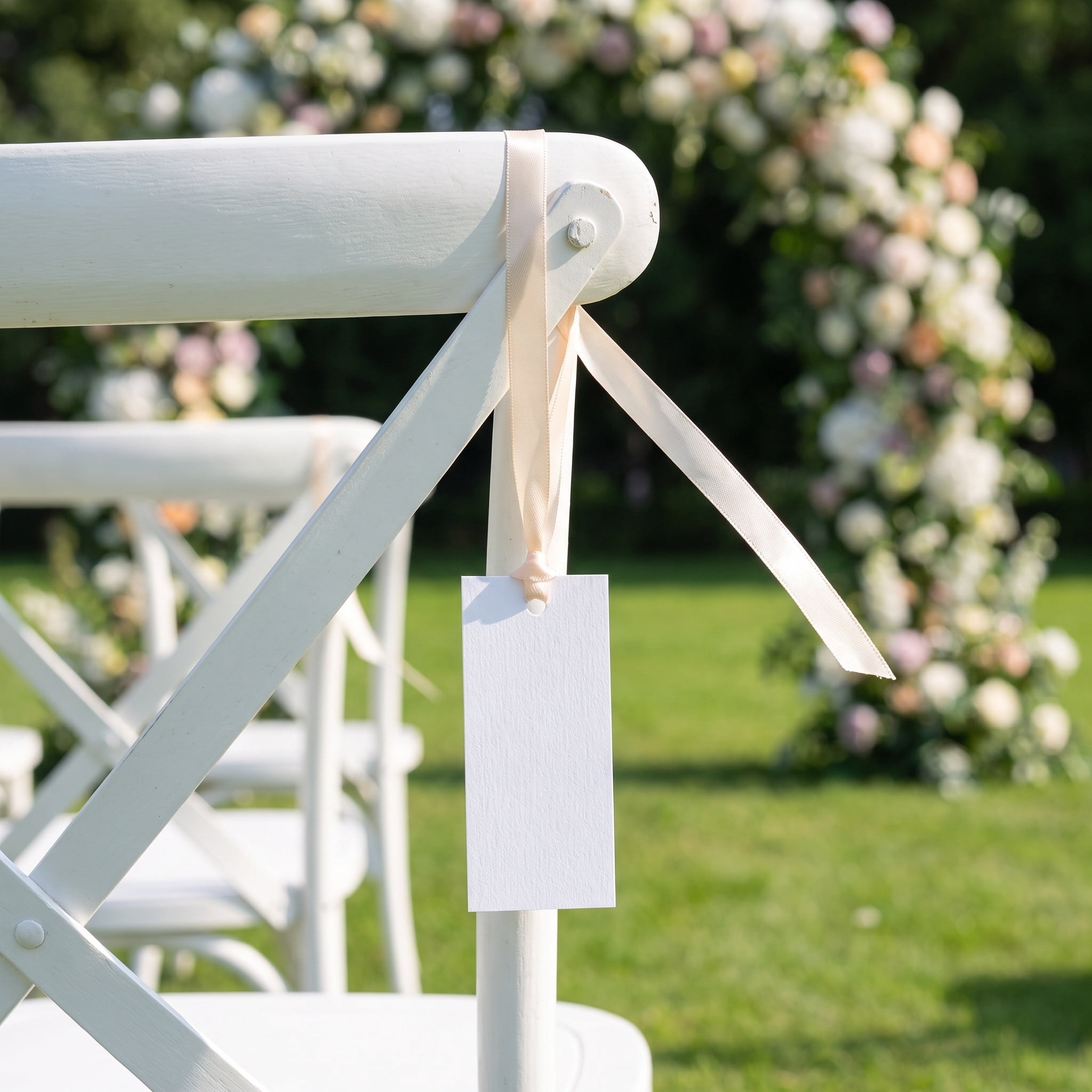 MERRYHAPY blank place cards Beige Paper With Satin Ribbon Wedding Table ...