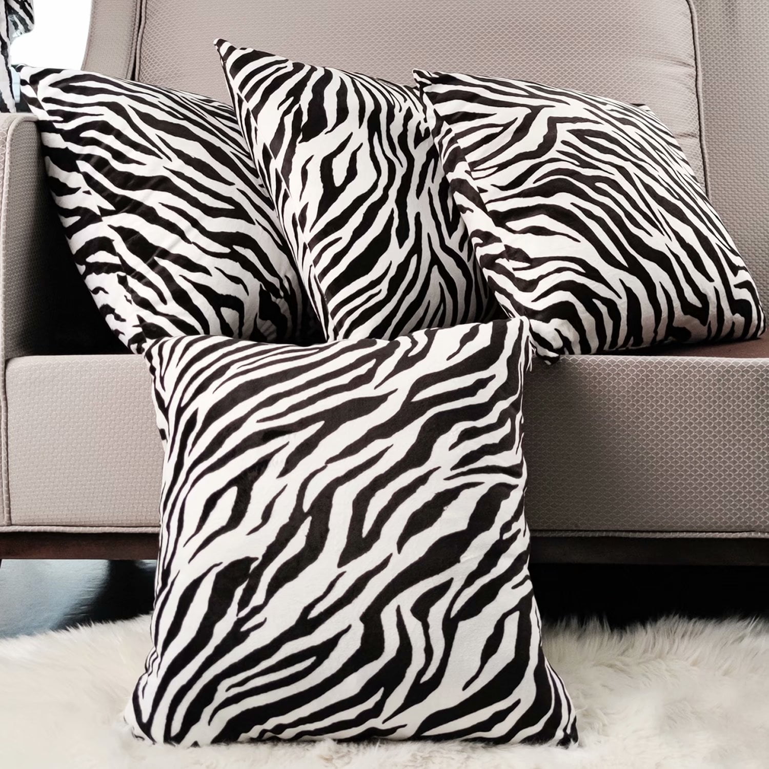 Solid Color Chair Cushion Cover Set for 4-inch Cushions (Covers