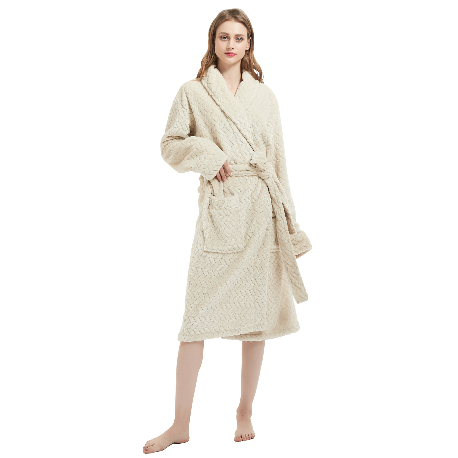 MERRYLIFE Women Bathrobes Lounger Long Fleece Robes Nightgown ...