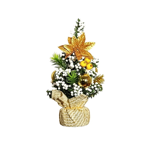 MERRYSO Mini Christmas Tree Assortment Small Artificial Tabletop Decorated Trees 8.8 Inch for Desk Office Holiday Display