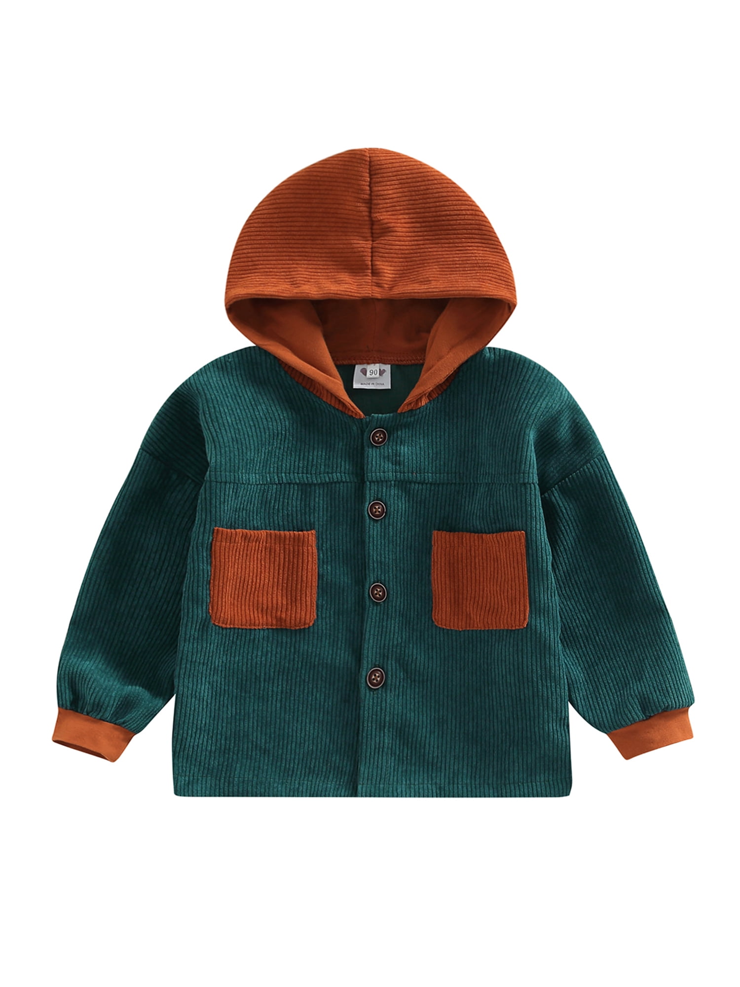 MERSARIPHY Baby Boys Corduroy Jacket Long Sleeve Button Down Contrast