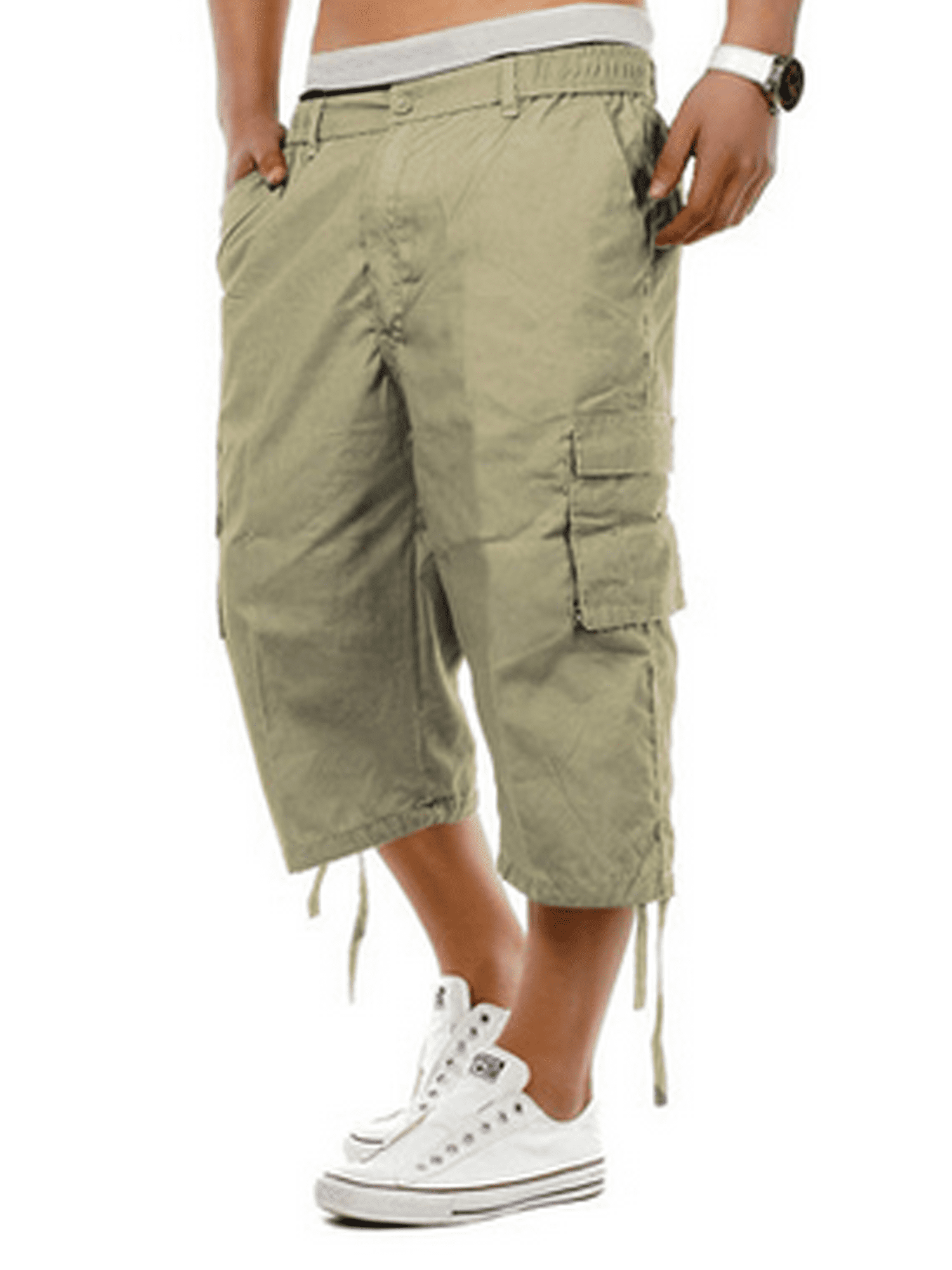 MERSARIPHY Men's Cargo Capri Pants