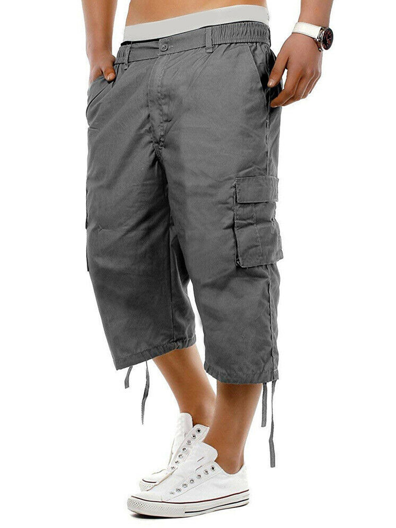 MERSARIPHY Men's Cargo Capri Pants