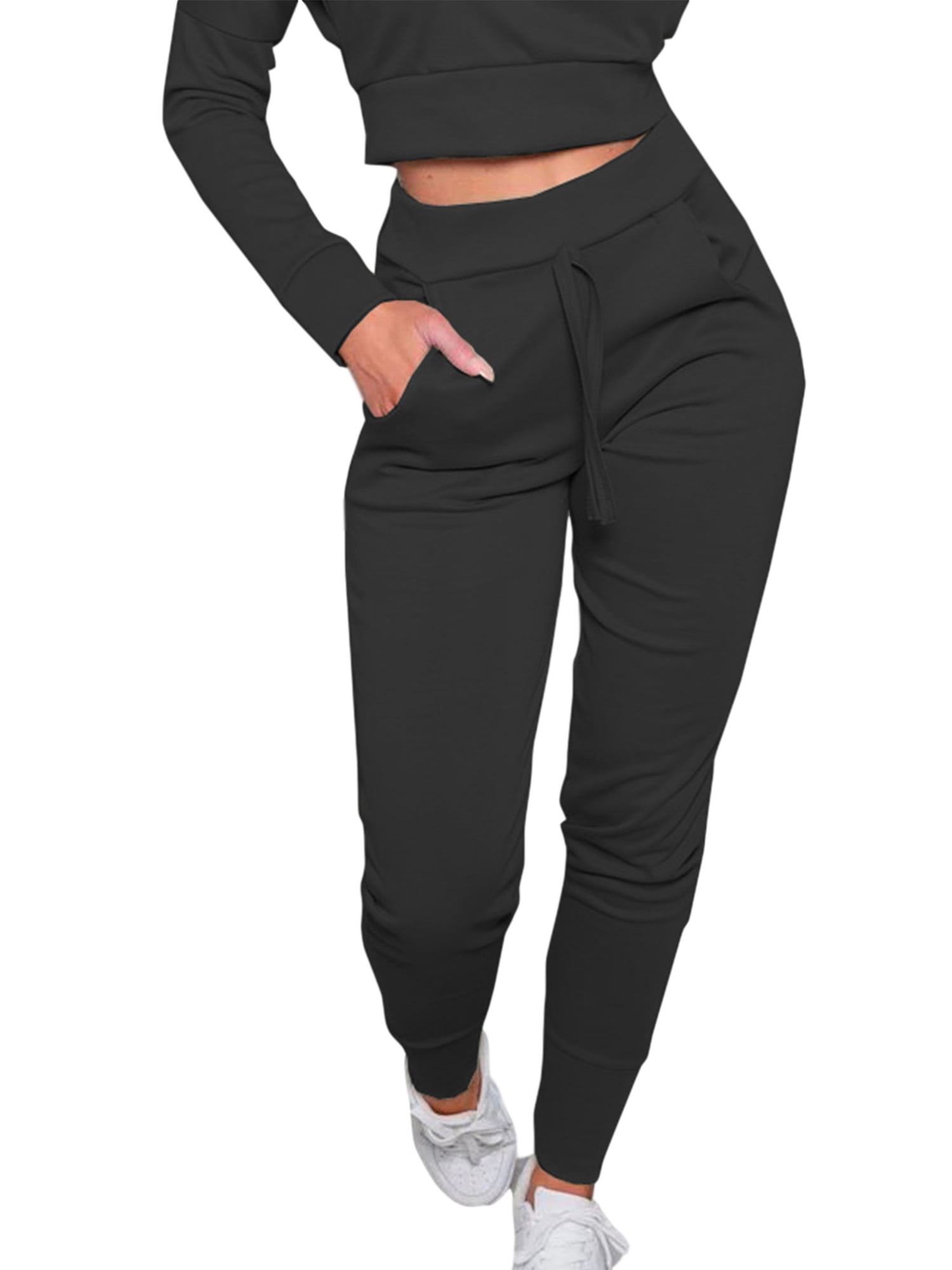 MERSARIPHY Women Jogger Casual Elastic Waist Ankle Cuff Tight
