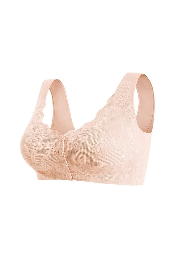 Women's Pocket Bra Front buckle Post-Surgery Sleep Bra Wirefree Everyday Bra