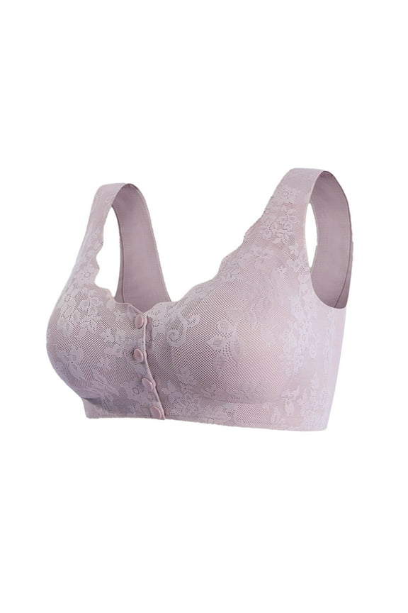 Women's Pocket Bra Front buckle Post-Surgery Sleep Bra Wirefree Everyday Bra