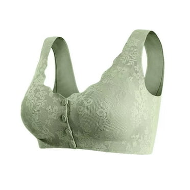 Mersteyo Women's Pocket Bra Front buckle Post-Surgery Sleep Bra Wirefree Everyday Bra