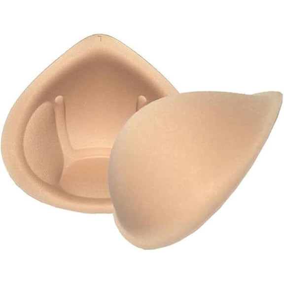 MERSTEYO Padded Reusable Sponge Foam Breast Forms Bra Inserts, Beige, Pair