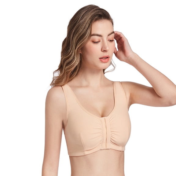 Mersteyo Mastectomy Bra Pocket Bra for Silicone Breast Forms Front Closure Bra Comfortable Bra