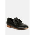 thumbnail image 1 of MERVA Chunky Chain Leather Loafers in black, 1 of 8