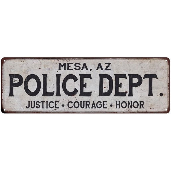 MESA, AZ POLICE DEPT. Home Decor Metal Sign Gift 8x24 108240012029