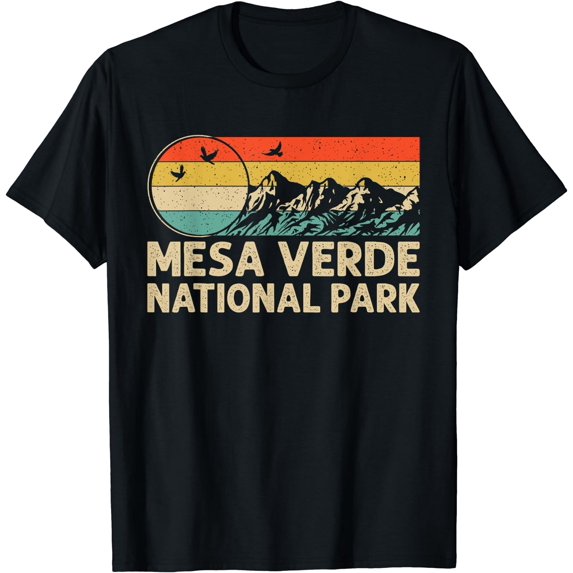 MESA VERDE NATIONAL PARK printed round neck loose one-piece trend plus size T-shirt couple